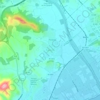 Mappa topografica Palafolls, altitudine, rilievo