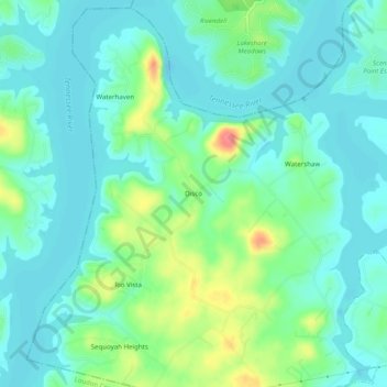 Mappa topografica Disco, altitudine, rilievo