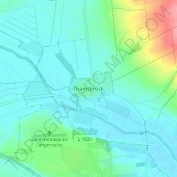 Mappa topografica Thamsbrück, altitudine, rilievo