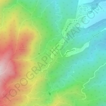 Mappa topografica Sofaïa, altitudine, rilievo