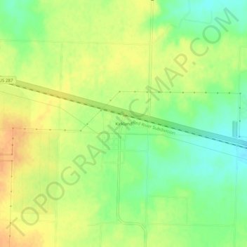 Mappa topografica Kirkland, altitudine, rilievo