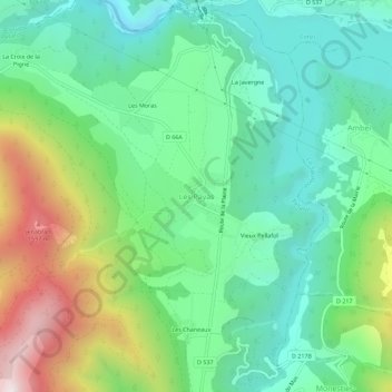 Mappa topografica Les Payas, altitudine, rilievo