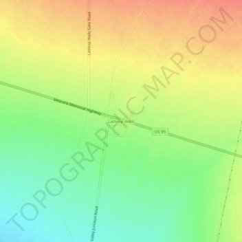 Mappa topografica Lathrop Wells, altitudine, rilievo