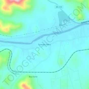 Mappa topografica Fazenda Velha, altitudine, rilievo