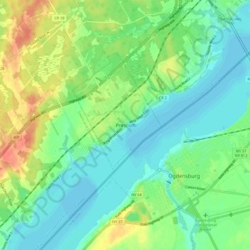 Mappa topografica Prescott, altitudine, rilievo