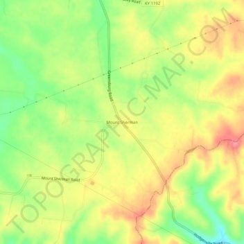 Mappa topografica Mount Sherman, altitudine, rilievo