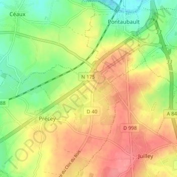 Mappa topografica Les Lauriers, altitudine, rilievo