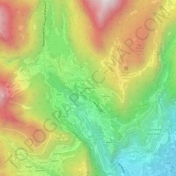 Mappa topografica Pastoedo, altitudine, rilievo