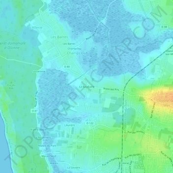 Mappa topografica La Bauduère, altitudine, rilievo