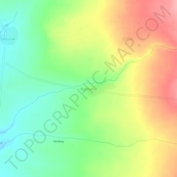 Mappa topografica Bardakçı, altitudine, rilievo
