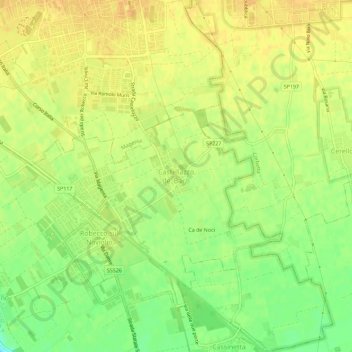 Mappa topografica Castellazzo de' Barzi, altitudine, rilievo