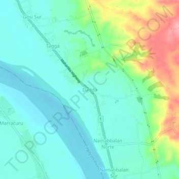 Mappa topografica Dadda, altitudine, rilievo