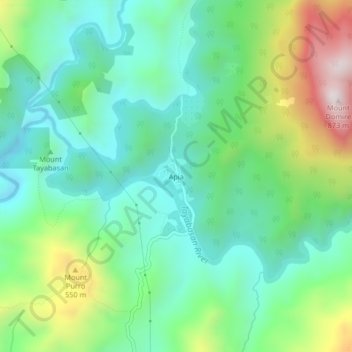 Mappa topografica Apia, altitudine, rilievo