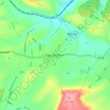 Mappa topografica East Grafton, altitudine, rilievo