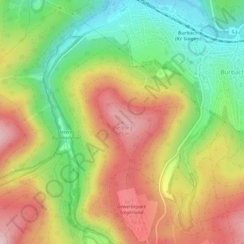 Mappa topografica Die Burg, altitudine, rilievo
