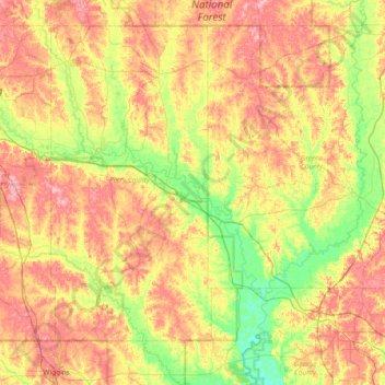 Mappa topografica Mossy Hammock, altitudine, rilievo