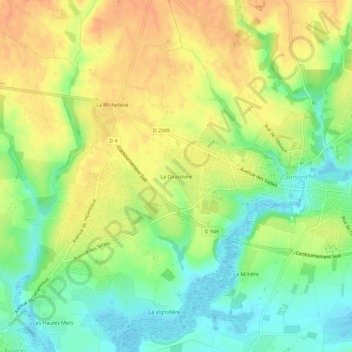 Mappa topografica La Girardière, altitudine, rilievo