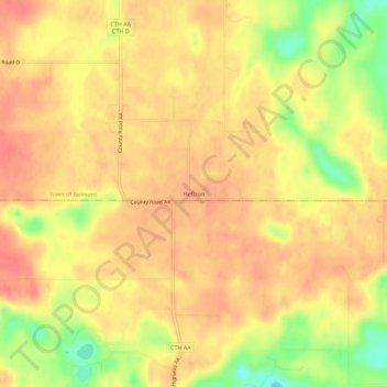 Mappa topografica Heffron, altitudine, rilievo