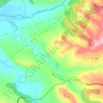 Mappa topografica Parets, altitudine, rilievo