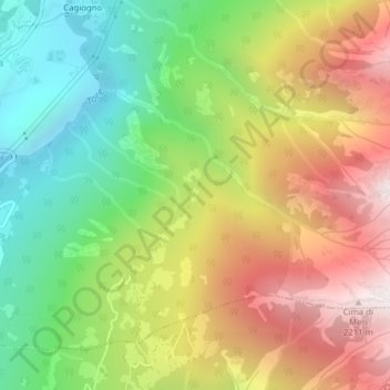 Mappa topografica Aleccio, altitudine, rilievo
