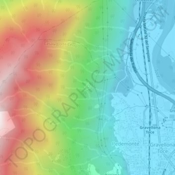 Mappa topografica Alpe Grandi, altitudine, rilievo