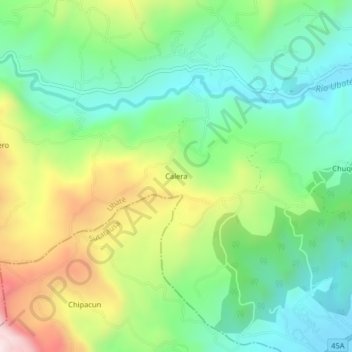 Mappa topografica Calera, altitudine, rilievo