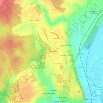 Mappa topografica Le Grand Mortier, altitudine, rilievo