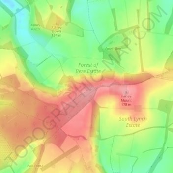 Mappa topografica Withering Corner, altitudine, rilievo