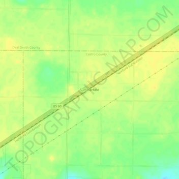 Mappa topografica Summerfield, altitudine, rilievo