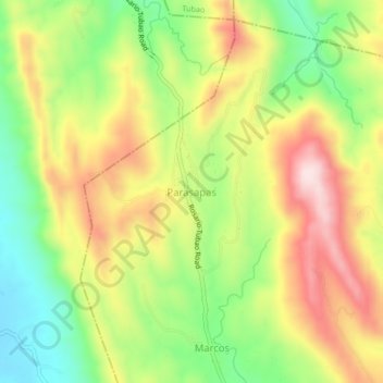 Mappa topografica Parasapas, altitudine, rilievo