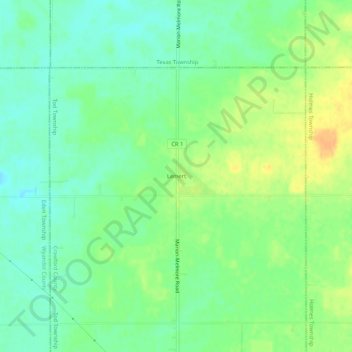 Mappa topografica Lemert, altitudine, rilievo
