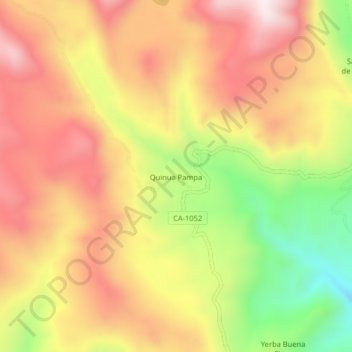Mappa topografica Quinua Pampa, altitudine, rilievo