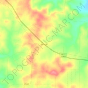 Mappa topografica Glencoe, altitudine, rilievo