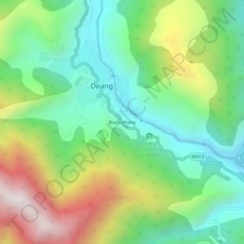 Mappa topografica Bushuthang, altitudine, rilievo