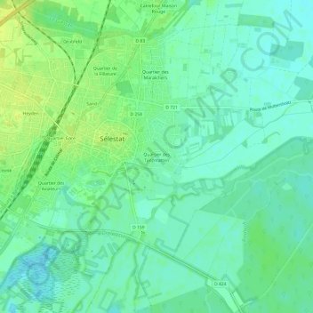 Mappa topografica Quartier des Tanzmatten, altitudine, rilievo