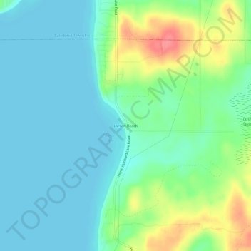 Mappa topografica Larson Beach, altitudine, rilievo