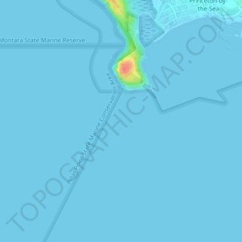 Mappa topografica Mavericks, altitudine, rilievo