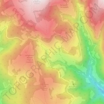 Mappa topografica Valas, altitudine, rilievo