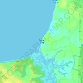 Mappa topografica Bayse Point, altitudine, rilievo
