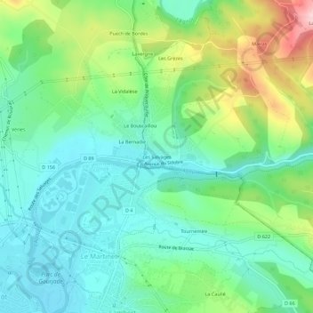 Mappa topografica Les Salvages, altitudine, rilievo