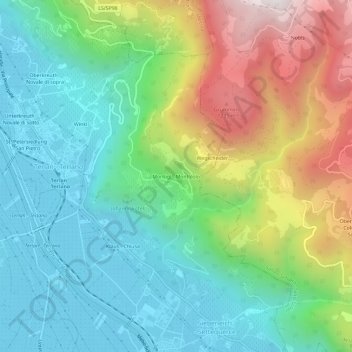 Mappa topografica Montigl, altitudine, rilievo