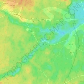 Mappa topografica La Férière, altitudine, rilievo