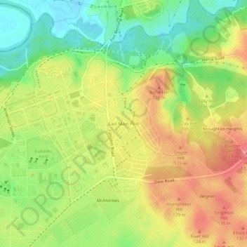 Mappa topografica East Main Post, altitudine, rilievo