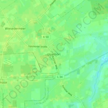 Mappa topografica Upschört, altitudine, rilievo