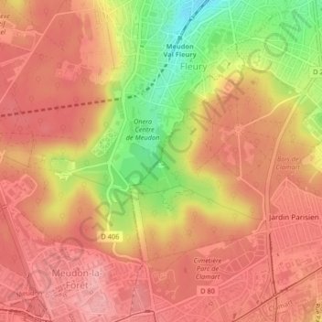 Mappa topografica Fontaine Sainte-Marie, altitudine, rilievo