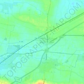 Mappa topografica La Gorre, altitudine, rilievo