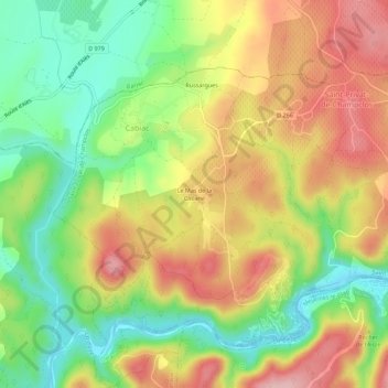 Mappa topografica Le Mas de la Cabane, altitudine, rilievo