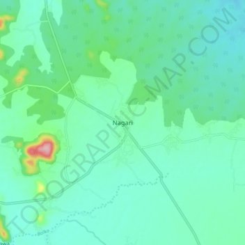 Mappa topografica Nagari, altitudine, rilievo