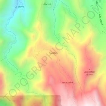 Mappa topografica Frutillas, altitudine, rilievo