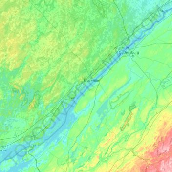 Mappa topografica Harvey Island, altitudine, rilievo
